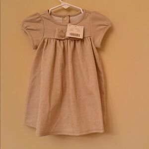 Janie and Jack Beige Casual Kids Dress Sz 0-3 Months